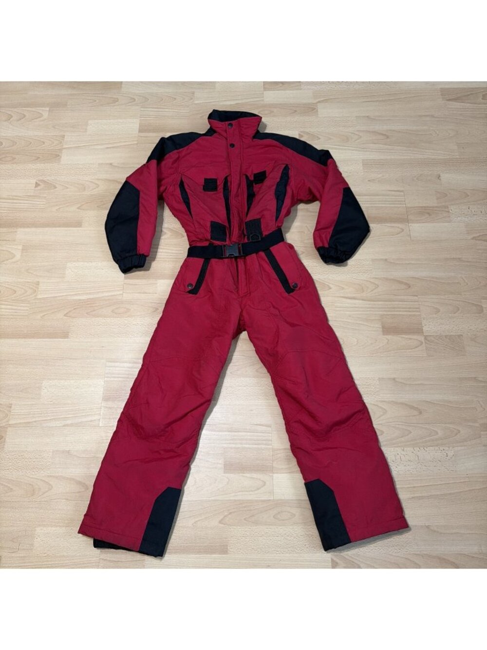 Cornice Ski Suit Snowsuit  Bib Red Youth L 14/16  Vintage 80s Womens Medium